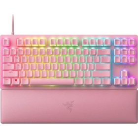   Razer Huntsman V2 Tenkeyless USB angol (US) gaming Razer Red optikai billentyűzet rózsaszín (Quartz) (Bontott, használt!