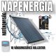Napkollektor rendszer 10 vákkumcsöves Heat-Pipe kollektorral SR208C vezérléssel és szivattyú állomás 2-12 l/p 2 oldali ECO keringető szivattyúval