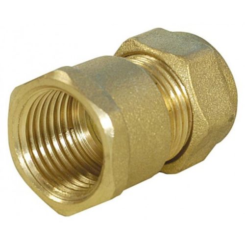 Vágógyűrűs napkollektor réz csatlakozó fitting 22 mm-es rézcső végére, a másik vége 3/4" belső 